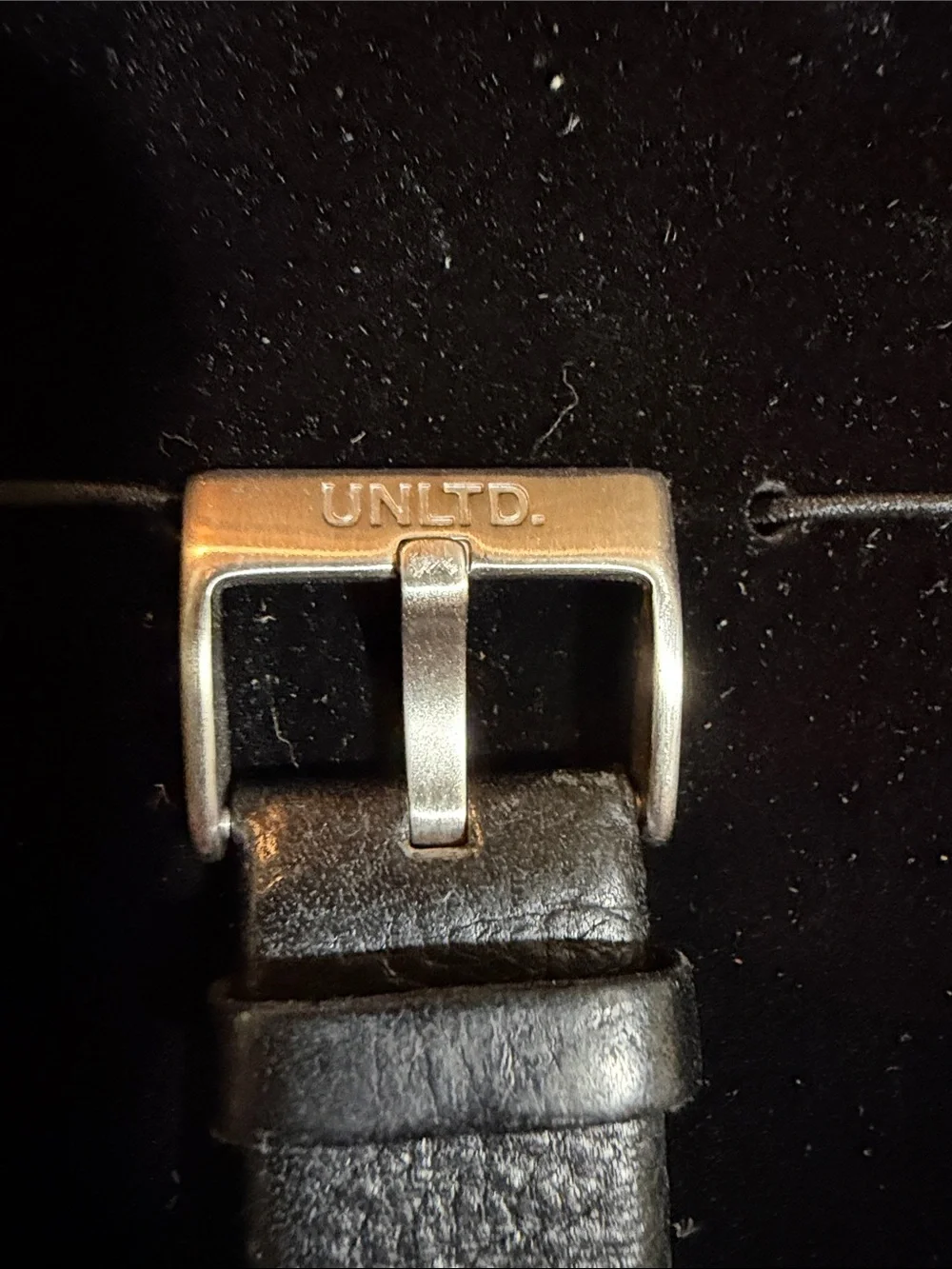 Marc Ecko Unltd. Vintage Black Dial Rhino Watch with Black Leather Strap EUC.